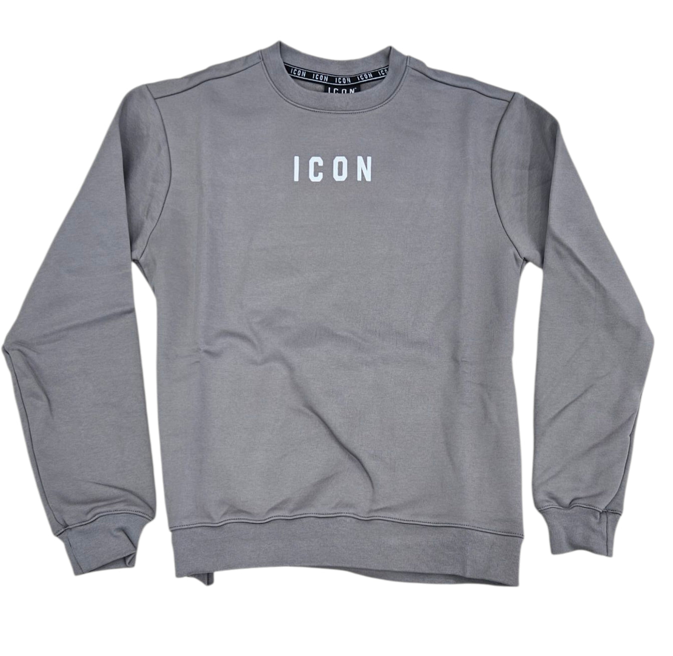 ICUF2W6F006 FELPA UOMO GIROCOLLO GRIGIO - FELPA - ICON