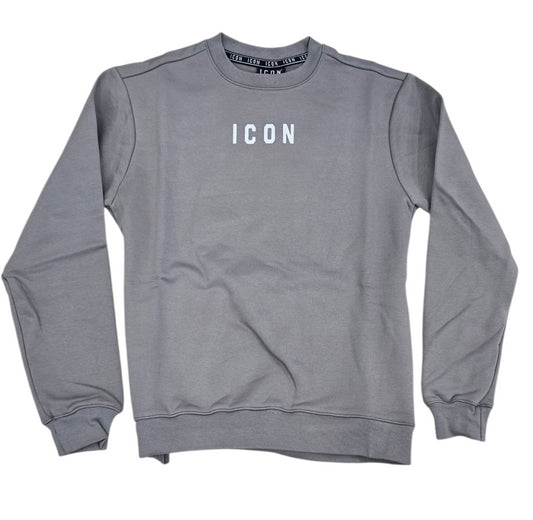 ICUF2W6F006 FELPA UOMO GIROCOLLO GRIGIO - FELPA - ICON
