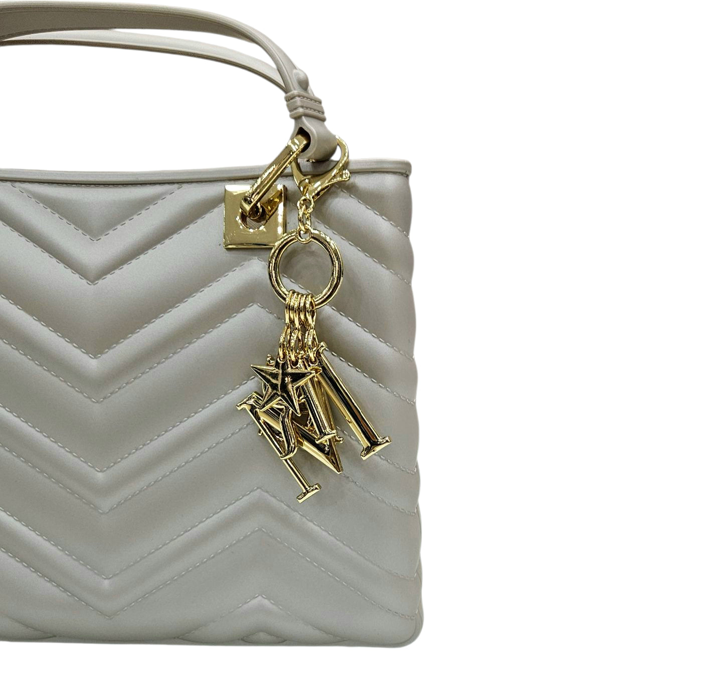 FLAT KRISSY M WAVE 25 TAUPE LIGHT GOLD - BORSA - MARC ELLIS