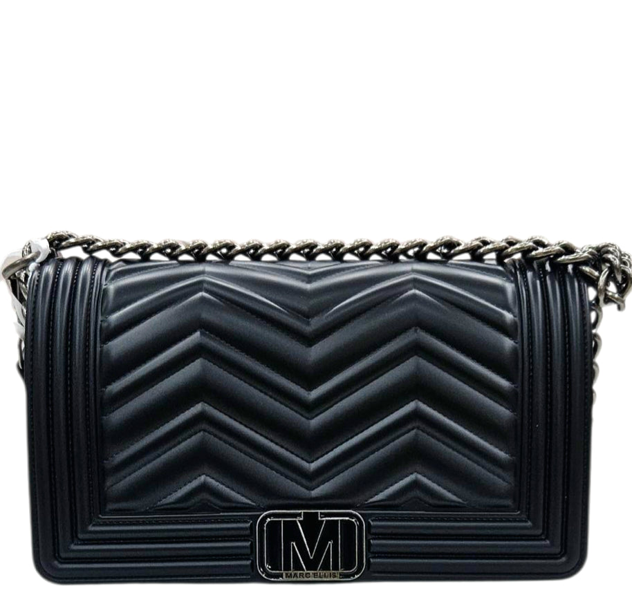 FLAT WAVE M 25 SHOULDER BAG BLACK METEORITE - BORSA - MARC ELLIS