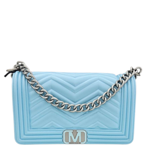 FLAT WAVE M CIELO SATIN SILVER - BORSA - MARC ELLIS