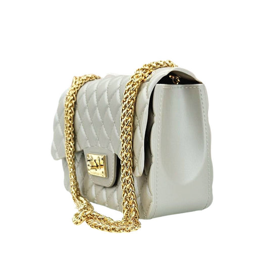 FLAT FALCON S SHOULDER BAG TAUPE LIGHT GOLD - BORSA - MARC ELLIS