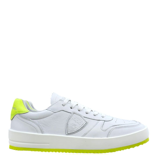 VNLU VN01 NICE LOW MAN VEAU NEON BLANC JAUNE - Scarpe - Philippe Model