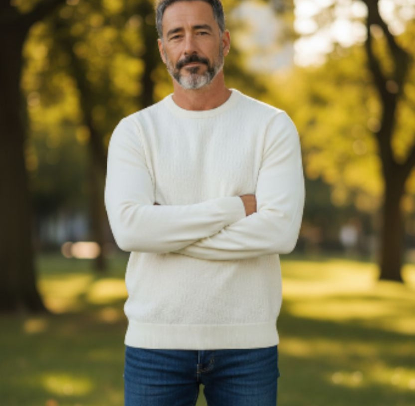 BASIC ROUND TRAMA BIANCO - MAGLIA - BUGER