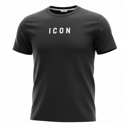 IUT002 GIROCOLLO LOGO CENTRALE NERO - T-Shirt e Polo - ICON