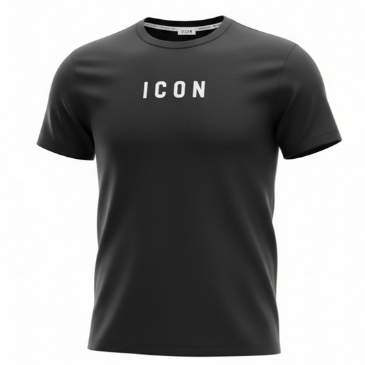 IUT002 GIROCOLLO LOGO CENTRALE NERO - T-Shirt e Polo - ICON